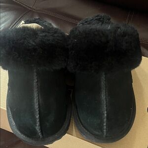 UGG Kids Black Slippers